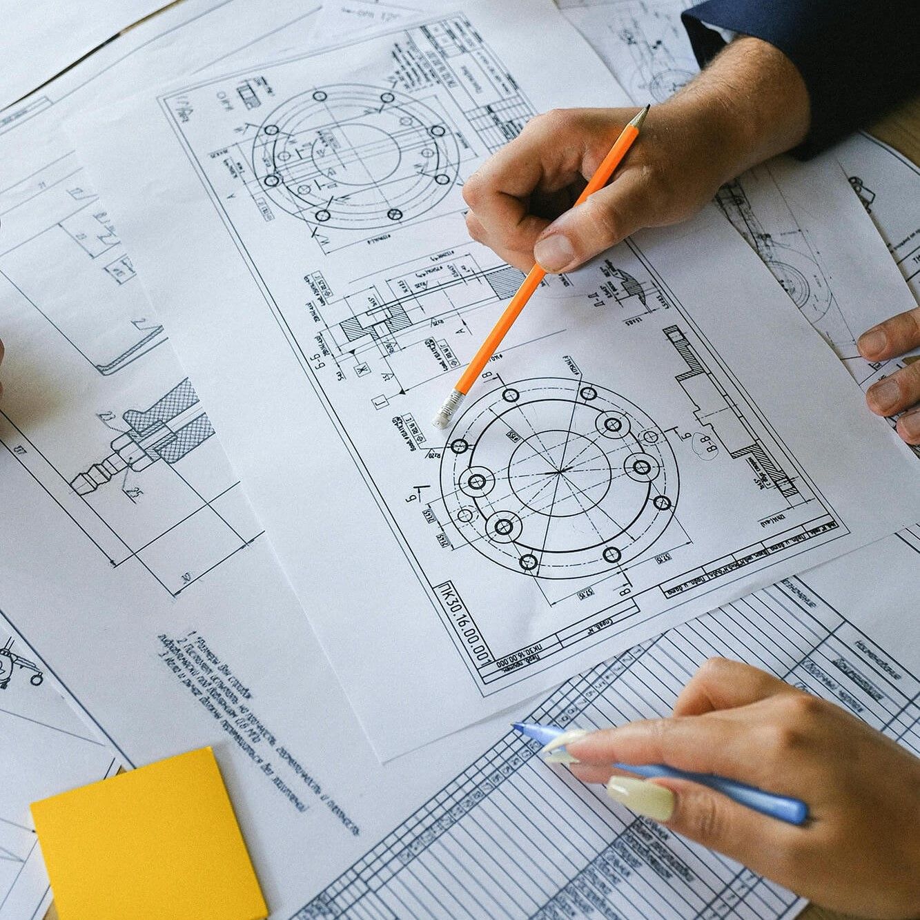 Meeting with patent drawing to protect intellectual property